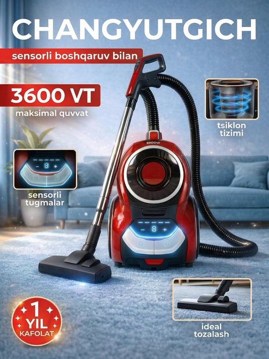 Changyutgich LG PowerPro, 3600W, xaltasiz, 4 litr, HEPA filtr - 
