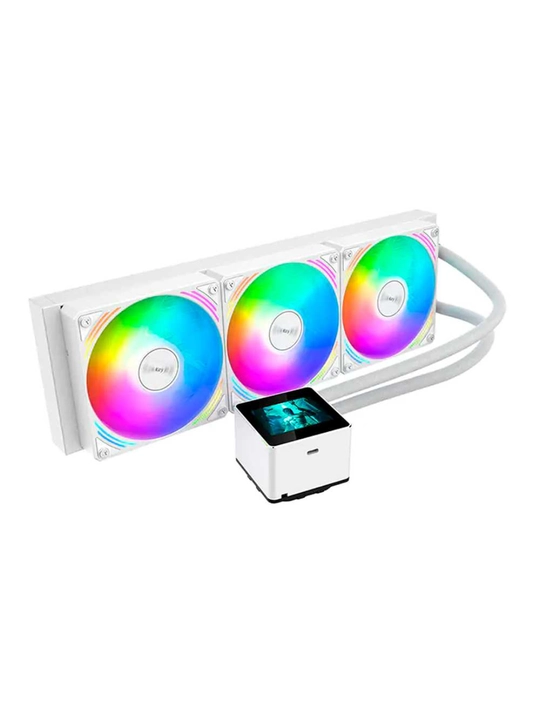 Huntkey Liquid Cooler MVP Poseidon 360 sovutgichi, oq va qora, ventilyator