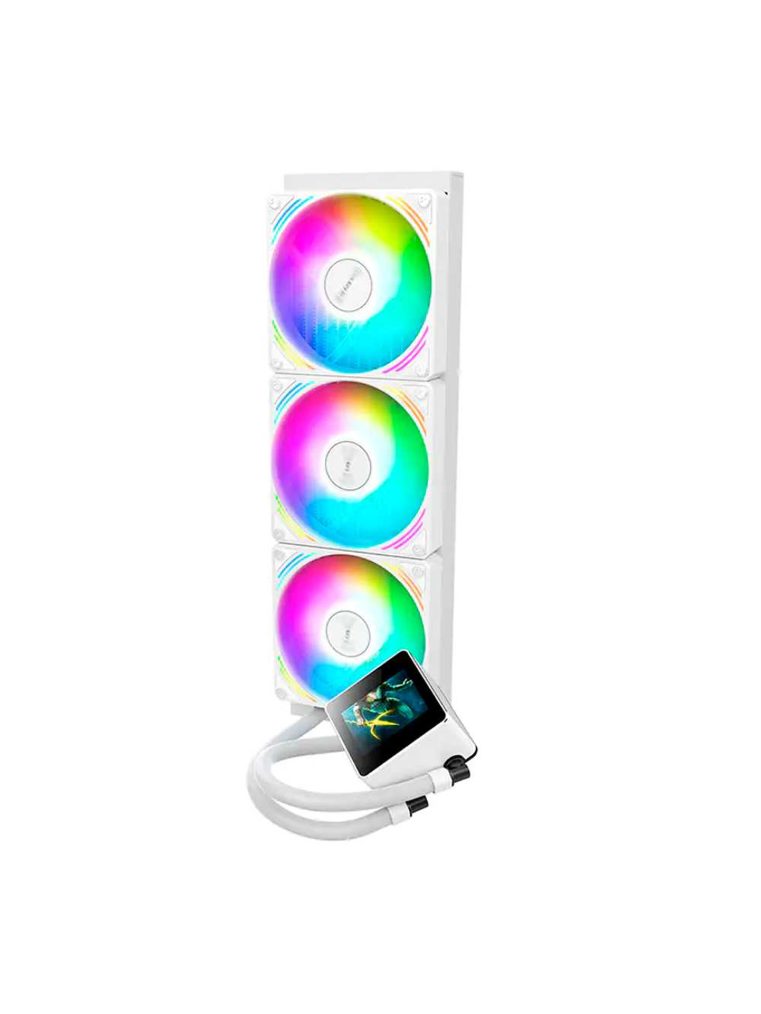 Huntkey Liquid Cooler MVP Poseidon 360 sovutgichi, oq va qora, ventilyator