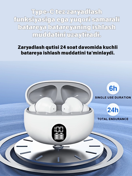 Simsiz quloqchin, LED displey, Hi-Fi stereo, sport va o‘yin uchun