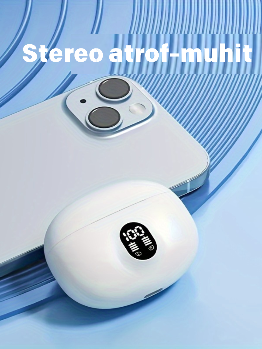 Simsiz quloqchin, LED displey, Hi-Fi stereo, sport va o‘yin uchun