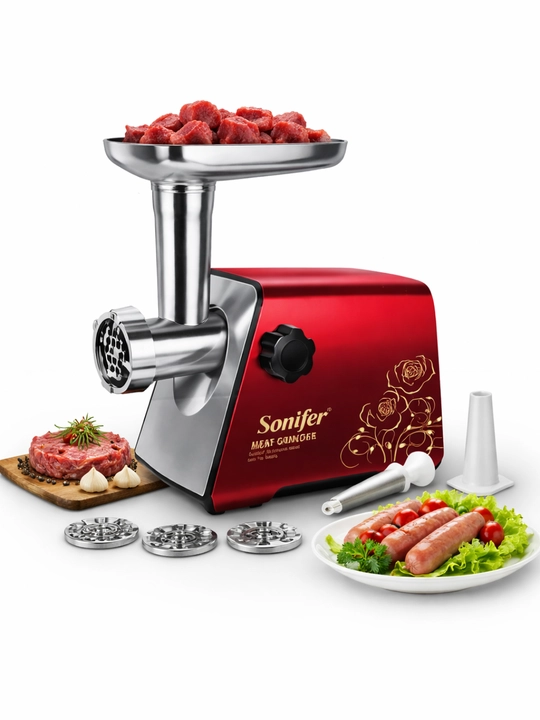 Мясорубка Sonifer SF-5016 Электрическая мясорубка 1200W reverse 3-дисковая