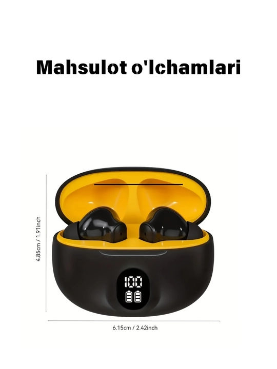 Simsiz quloqchin, LED displey, Hi-Fi stereo, sport va o‘yin uchun