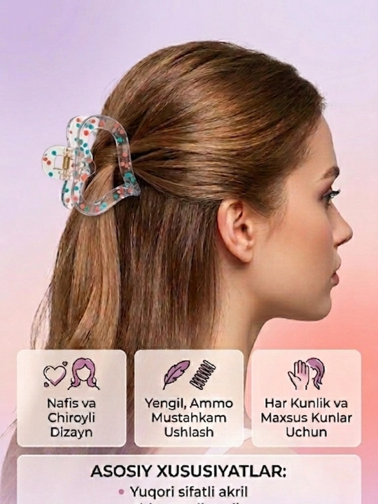 Zajim, soch qisqichi, qizlar uchun sinmaydigon qisqichlar - 