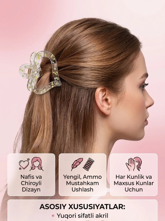Zajim, soch qisqichi, qizlar uchun sinmaydigon qisqichlar - 