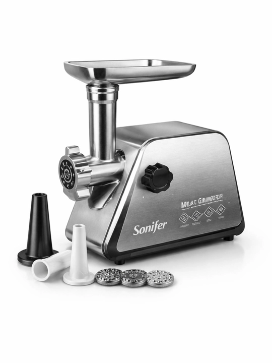 Мясорубка Sonifer SF-5019, электрическая, 1500W, с колбасными насадками
