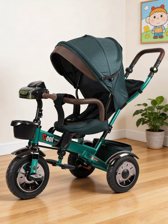 Bolalar velosiped-kolyaska 360°, 1-6 yosh, musiqa va yorug‘lik, 50 kg gacha