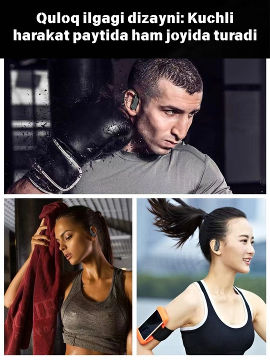 Simsiz quloqchinlar, TWS HIFI 9D bas, o‘yinlar, musiqa, sport