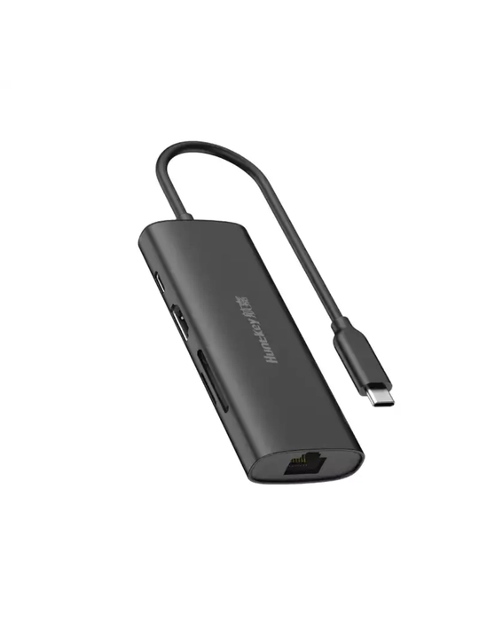 Адаптер, Док-станция, Huntkey D06 / D08, USB-C, 6 в 1 / 8 в 1, PD 100W, зарядная станция