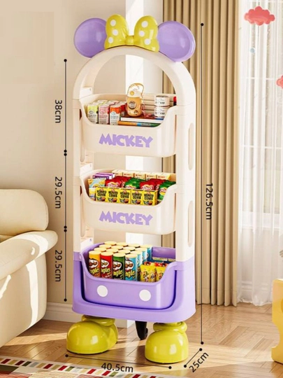 Детский 3-ярусный стеллаж Mickey Mouse для игрушек и книг - 