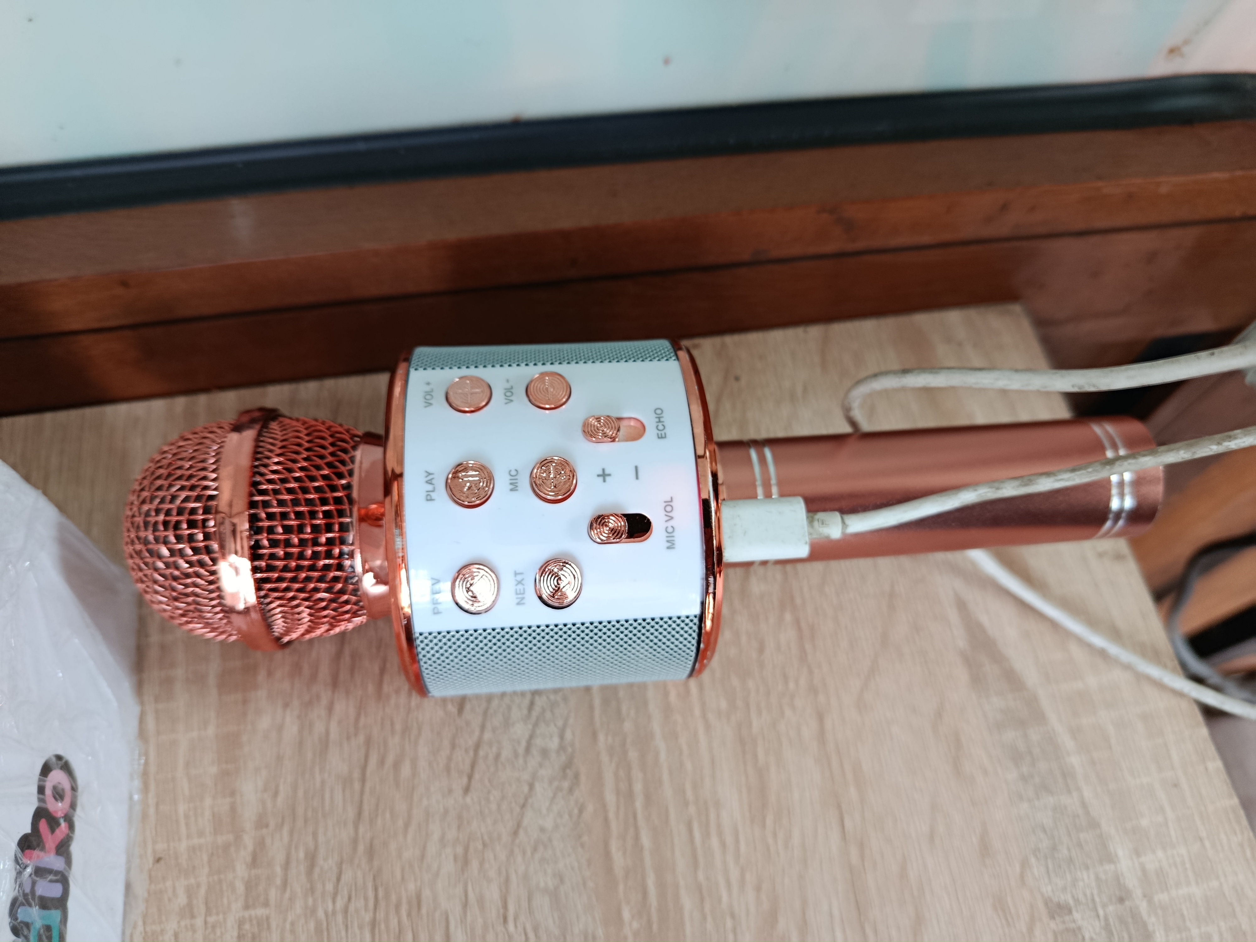 Микрофон караоке, детский, с беспроводным Bluetooth WS 858, колонка с микрофоном
