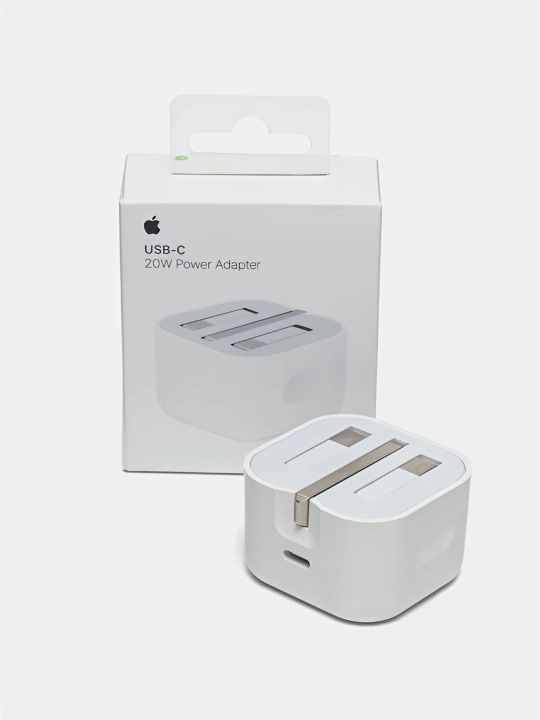 Apple 20W USB-C Power Adapter, tezkor quvvatlash bloki, 3-pin (UK Spec) - 