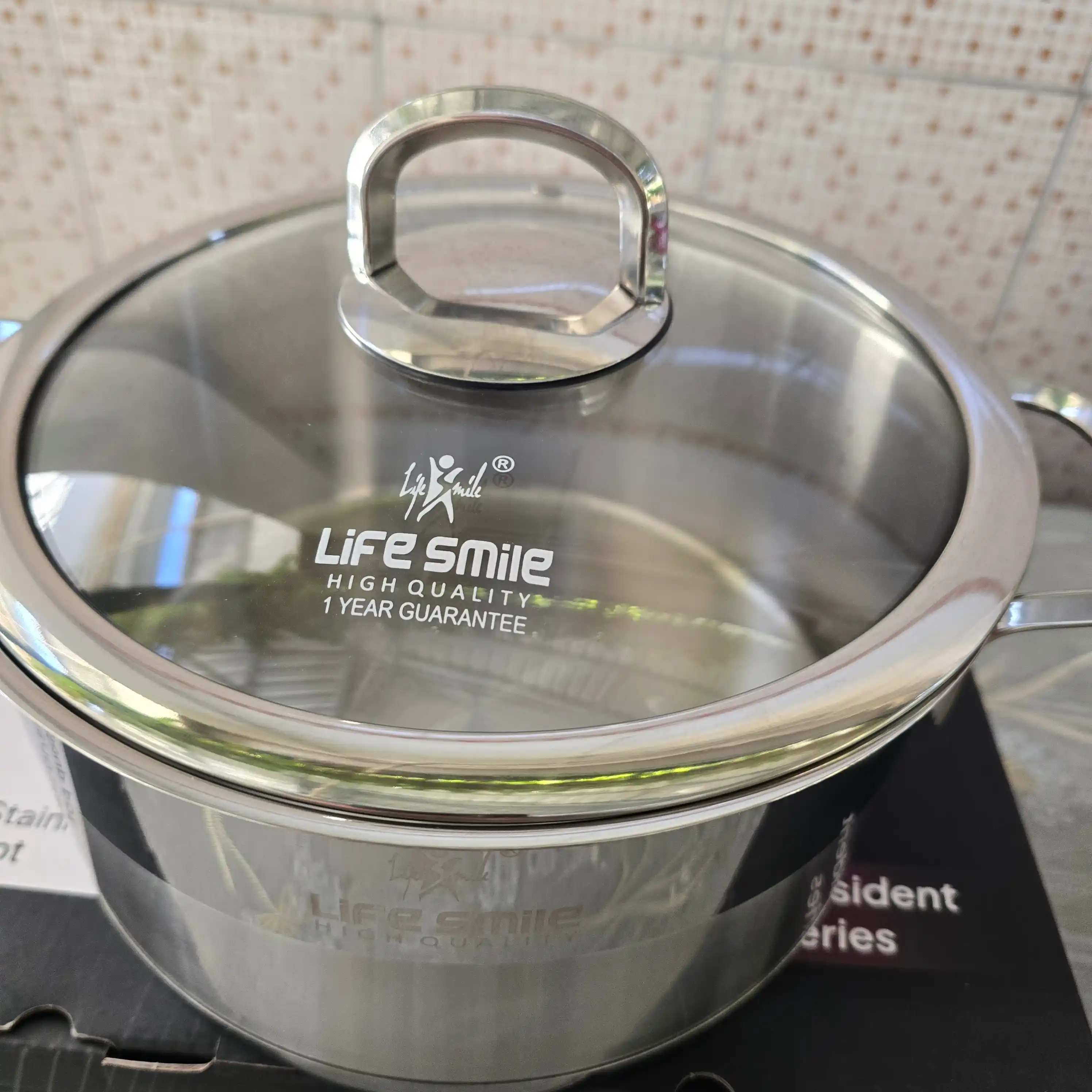 Life Smile кастрюля из нержавеющей стали с крышкой, для всех плит, 16–32 см