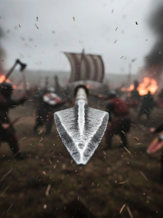 Dekorativ devor rasmi "Viking Shiddati", oltin rangli ramkada, 20 x 30 sm