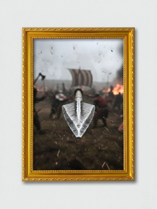 Dekorativ devor rasmi "Viking Shiddati", oltin rangli ramkada, 20 x 30 sm