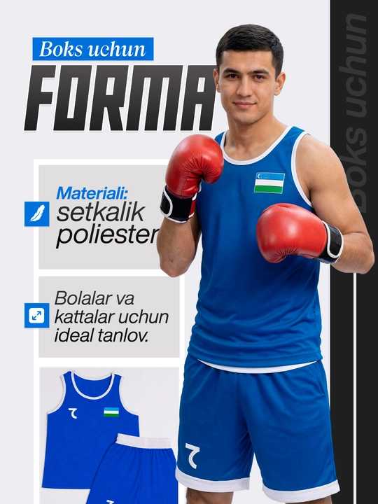 Boks uchun forma qizil-ko'k rangda - 