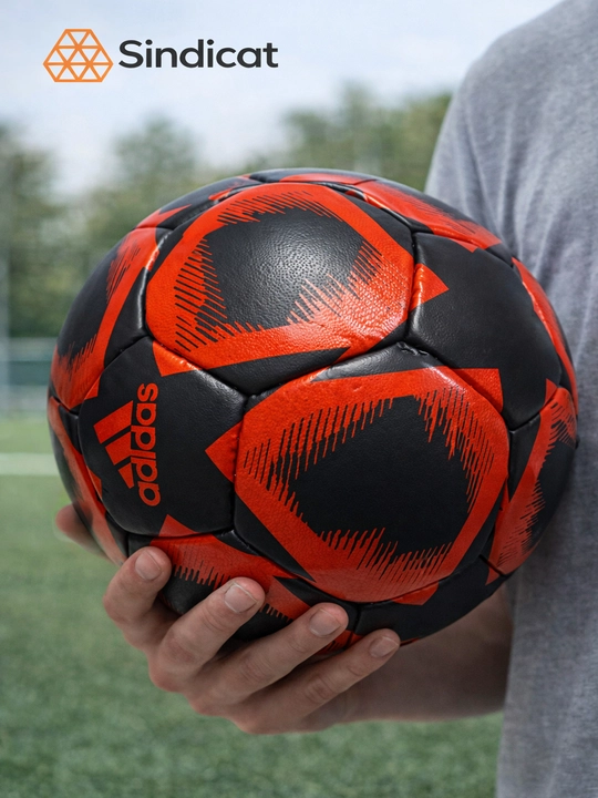 Futbol to‘pi, o‘lcham 5, qora va qizil rang uyg‘unligi
