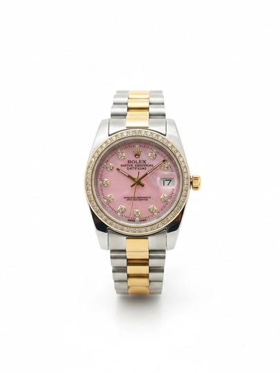 Часы наручные женские и для девочек, ROLEX нержавеющая сталь, с коробкой — ZUNITCH-ROLEXJEN-РОЗОВ