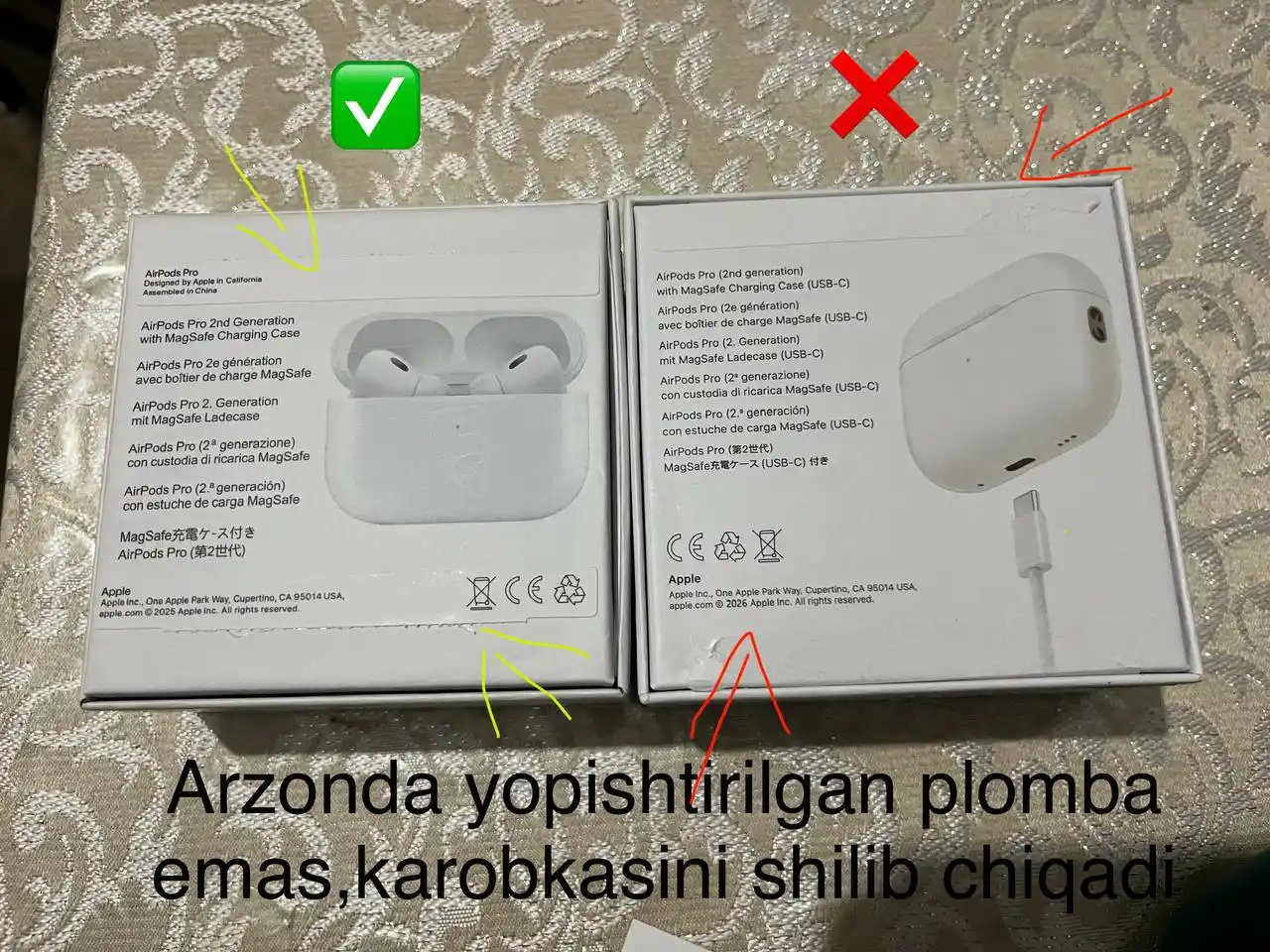 Simsiz quloqchin Pods Pro 2, sensorli, iPhone va Android uchun naushnik