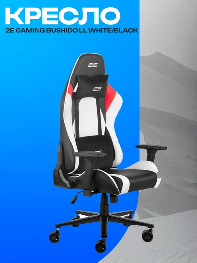 Игровое кресло 2E GAMING BUSHIDO II White/Black эргономичное — GKSTR-BXCNVBCXVBCNXVUIUIU23908429038493029SDJJVDSVSDV