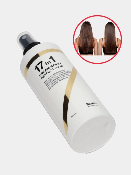 Sochlar uchun sprey Likato, mukammal yorqinlik, 17 tasi 1 da, sochni oziqlantiradi, 250 ml