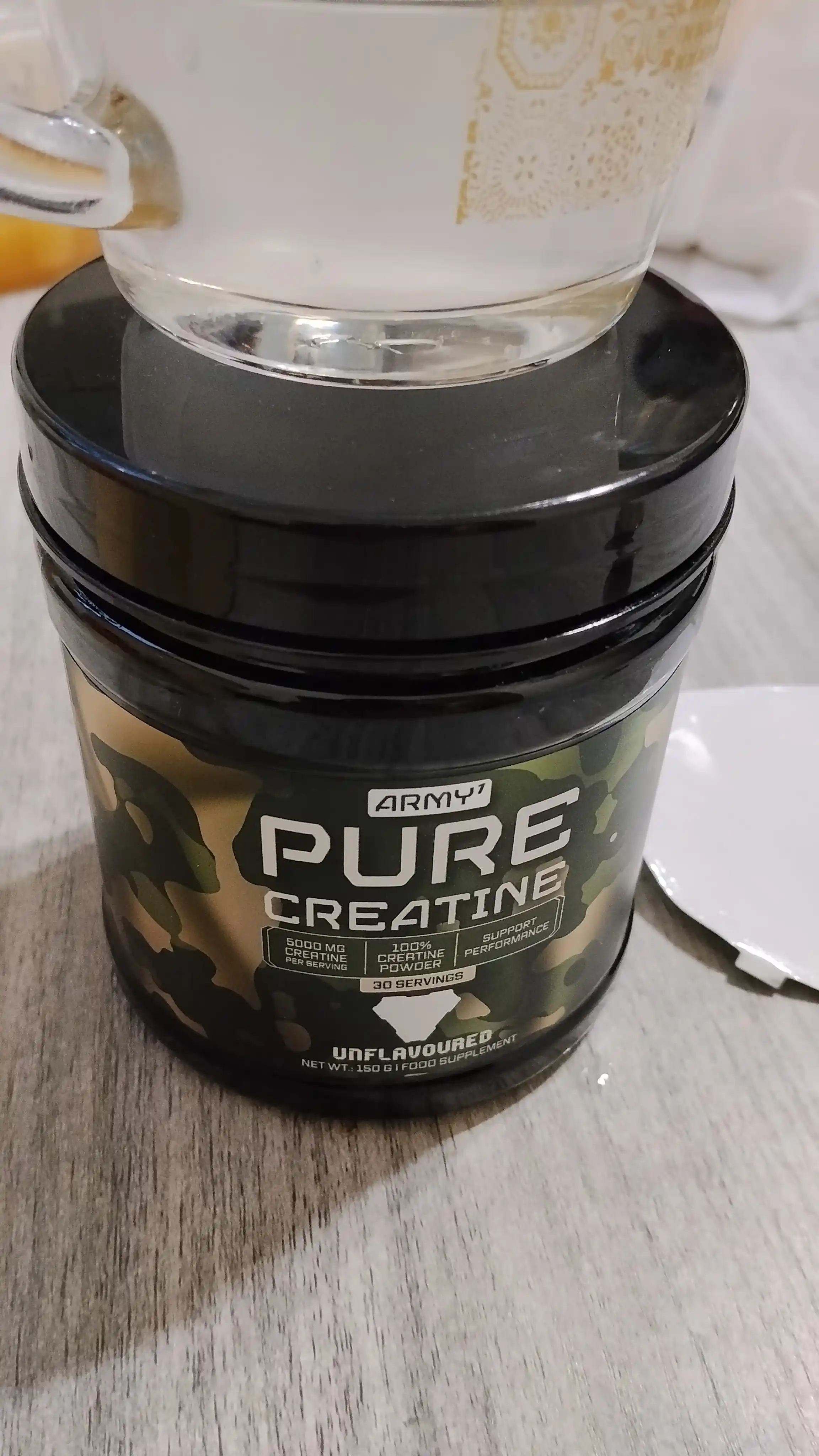 Kreatin monogidrat Army1 Pure Creatine 150 g ta’msiz halol 30 porsiya
