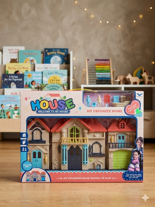 Большой игровой набор Кукольный домик "Welcome to My House": с мебелью, фигурками и светом