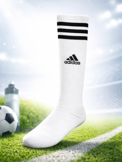 Носки Adidas, спортивные носки, длинные носки, белые носки, футбольные носки