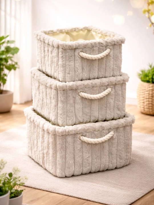 4 ta to'rtburchaklar saqlash savatlari to'plami: 30x30x12, 25x15x11, 15x15x13, 13x13 sm - 