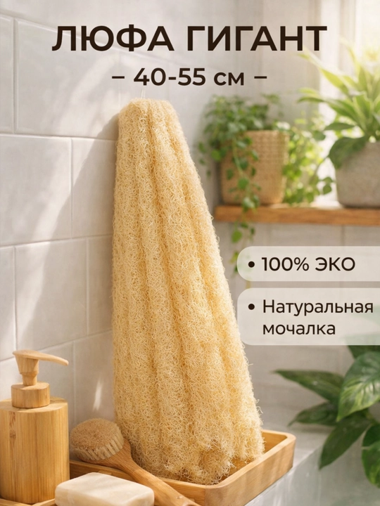 Мочалка из люфы, для тела и лица - 