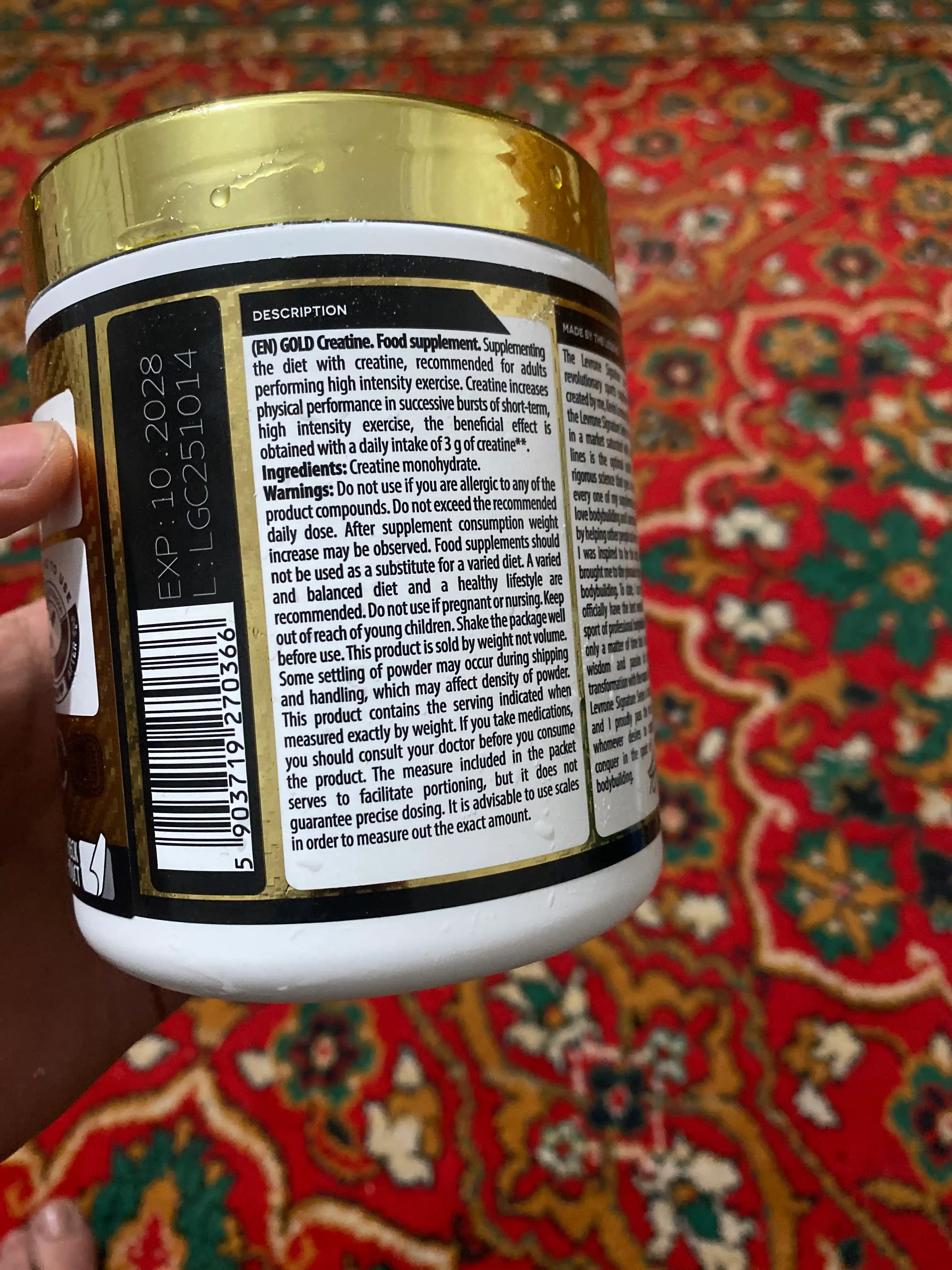 Креатин моногидрат Kevin Levrone Anabolic, GOLD, Silver 300 г, без вкуса, 60 порций