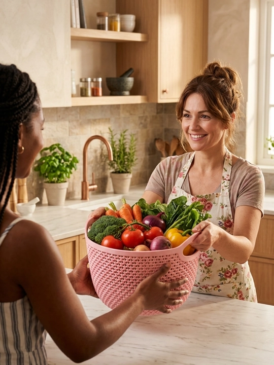Uy uchun yengil va qulay, mustahkam va zamonaviy dizayndagi plastik savat