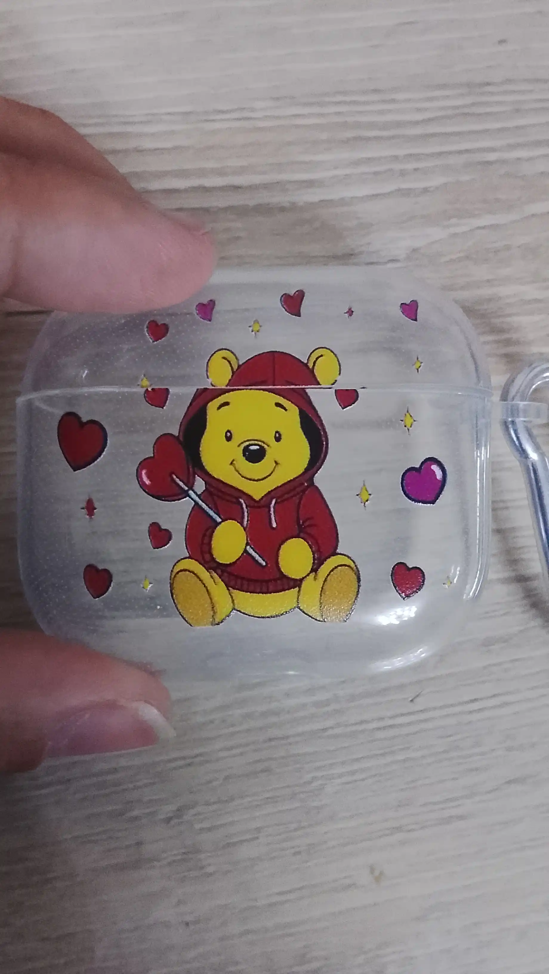 AirPods 1, 2 / Pro, 3, 4 simsiz quloqchinlar uchun g'ilof, yurak nashri bilan