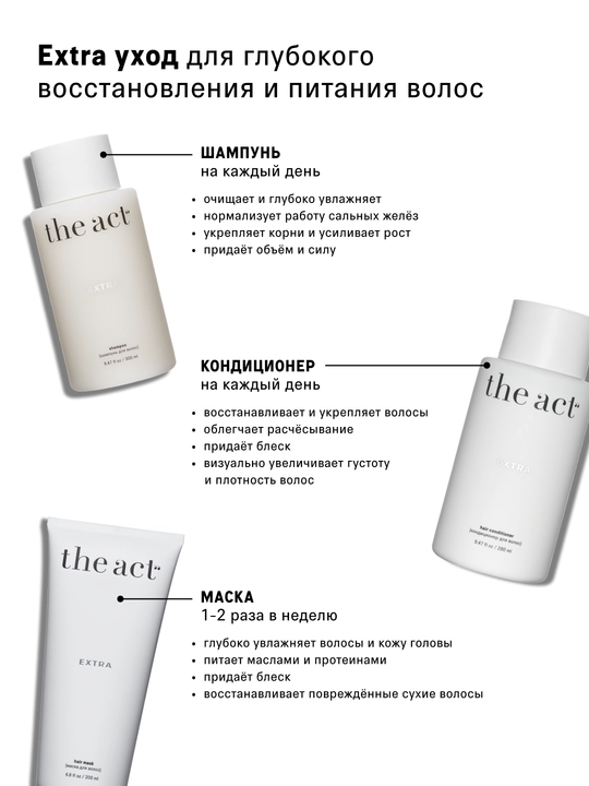 The Act Soch uchun EXTRA professional namlovchi va tiklovchi niqob, 200 ml