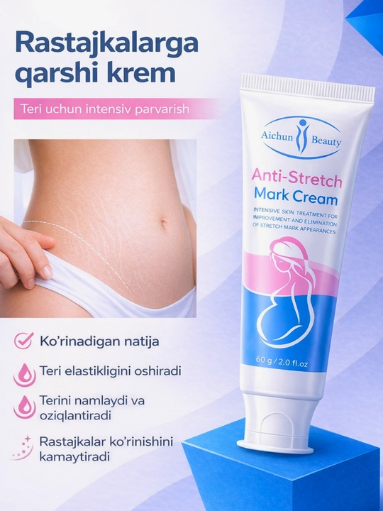 Rastyashkaga qarshi krem,chandiqlar uchun krem,taranglashtiruvchu krem - 