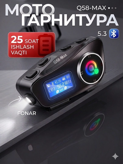 Bluetooth гарнитура для мотошлема Q58-MAX 1000мач — MOTOXON-Q58MAXGARNITURA-ЧЕРН