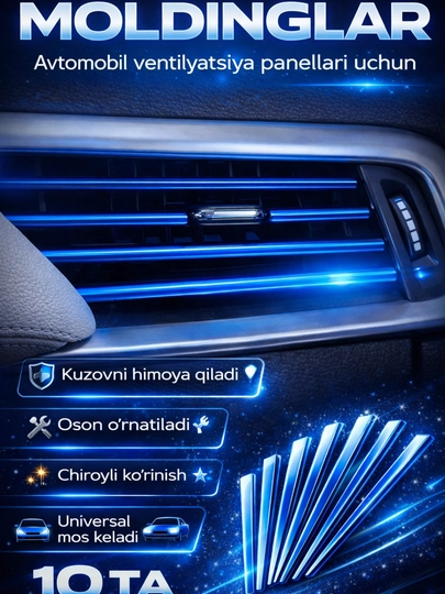 Молдинг, накладки декоративные воздуховода салона для тюнинга — CAR7-МОЛДИНГ-СИНИЙ