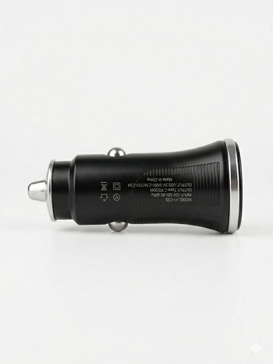 Автозарядка 2 порта PD 30W Type-C + QC3.0 USB-A, черный
