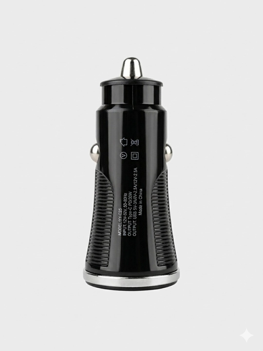 Автозарядка 2 порта PD 30W Type-C + QC3.0 USB-A, черный