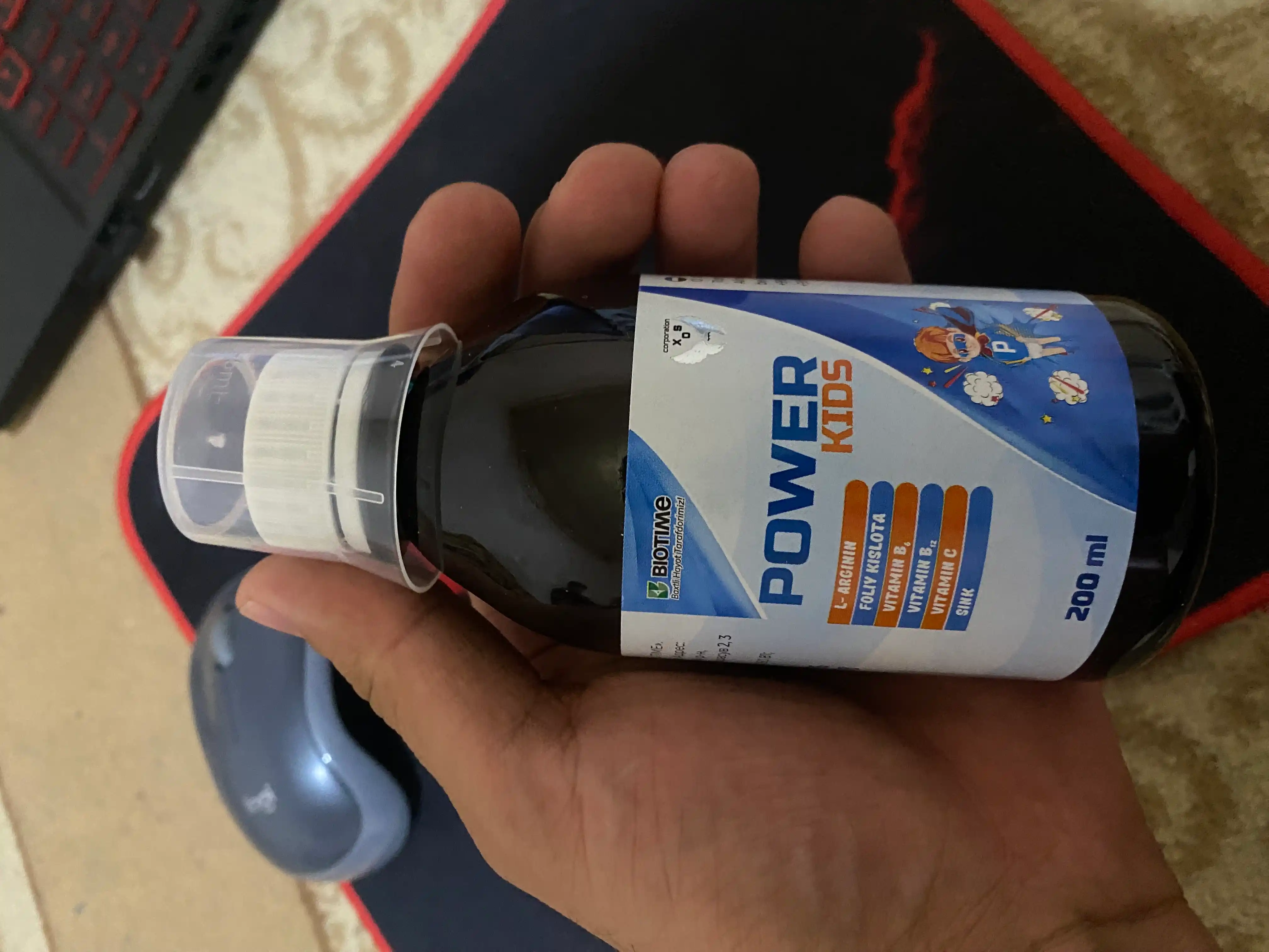Power Kids Asab tizimi va Immunitet uchun vitaminlar to'plami,L-arginin,Sink,200ml