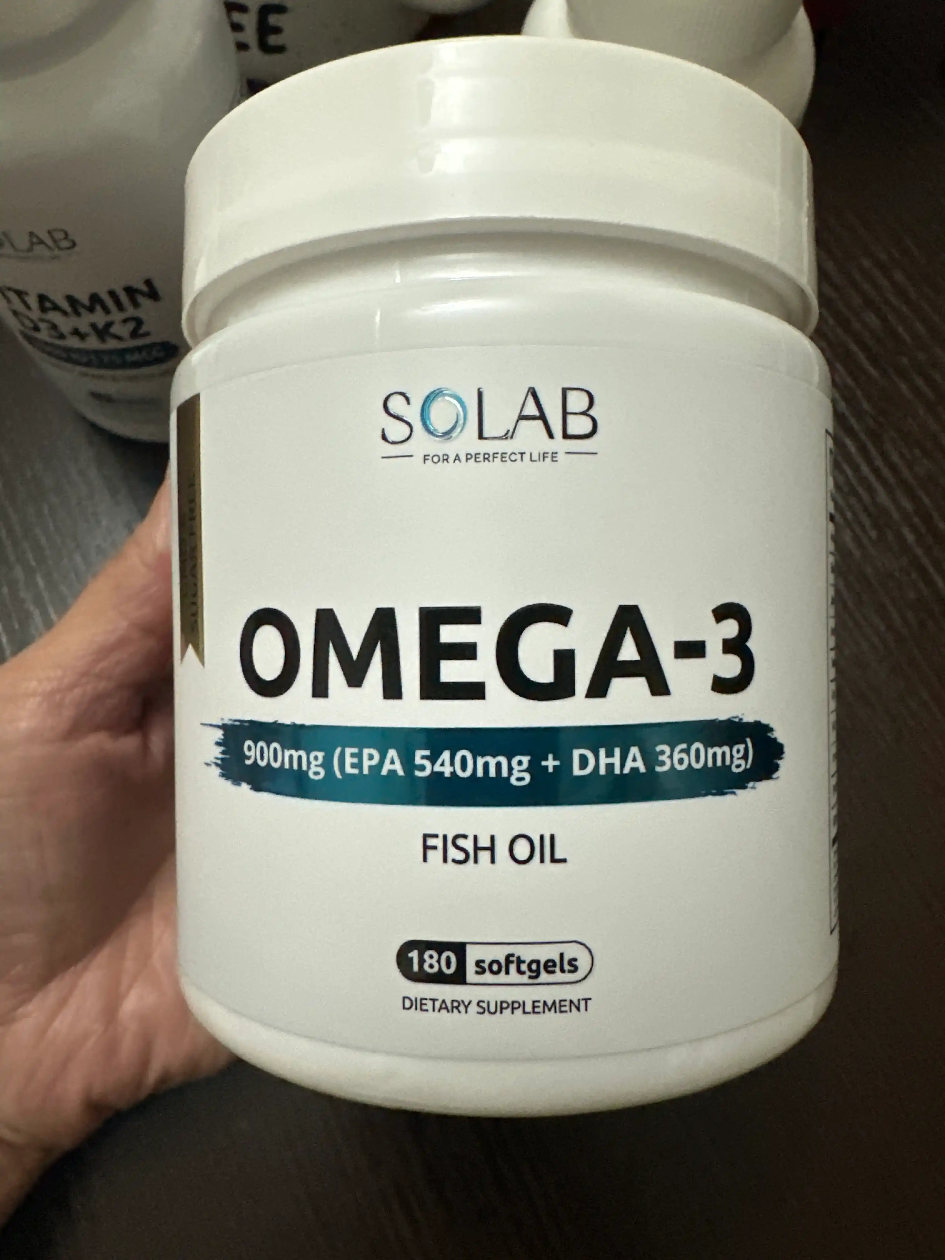 Omega-3, SOLAB, 900 mg, 180 kapsula
