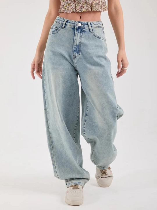 Ayollar uchun Baggy Y2K jinsi shimlar, paxtadan tikilgan, keng fason, yuqori bel, XS-2XL