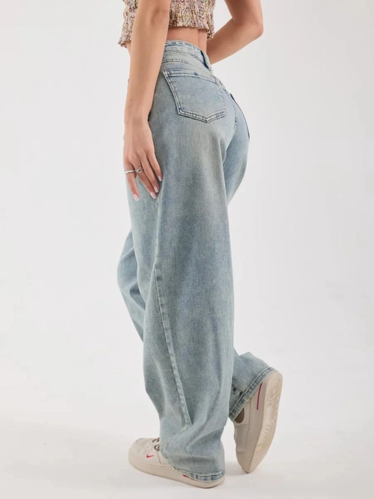 Ayollar uchun Baggy Y2K jinsi shimlar, paxtadan tikilgan, keng fason, yuqori bel, XS-2XL