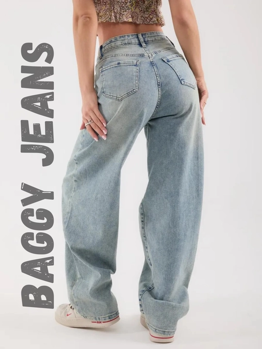 Ayollar uchun Baggy Y2K jinsi shimlar, paxtadan tikilgan, keng fason, yuqori bel, XS-2XL