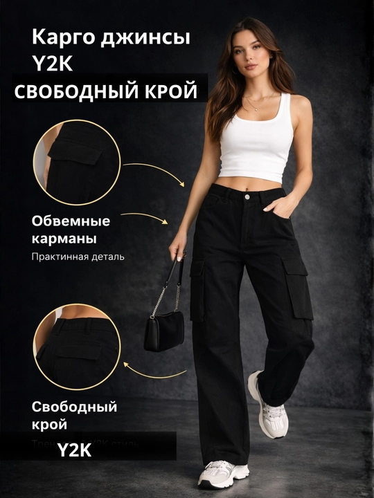 Ayollar uchun Baggy Y2K jinsi shimlar, paxtadan tikilgan, keng fason, yuqori bel, XS-2XL