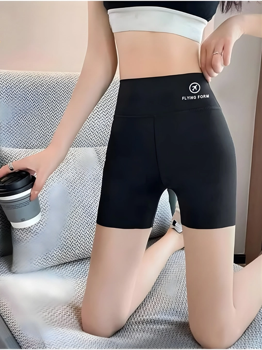 Ayollar uchun yuqori bel sport shortik – qomatni tortuvchi seamless biker short