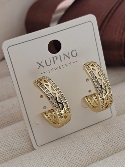 Кольцевые серьги для девочек и женщин, Xuping — 1001PRT-XUPINGK4-КОРАЛЛМЕЛ