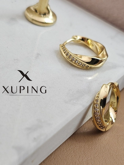 Кольцевые серьги для девочек и женщин, Xuping — 1001PRT-XUPINGK4-КРЕМОВ