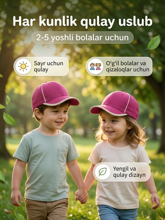 Детская кепка для детей 2–5 лет, лёгкая и удобная, для мальчиков и девочек