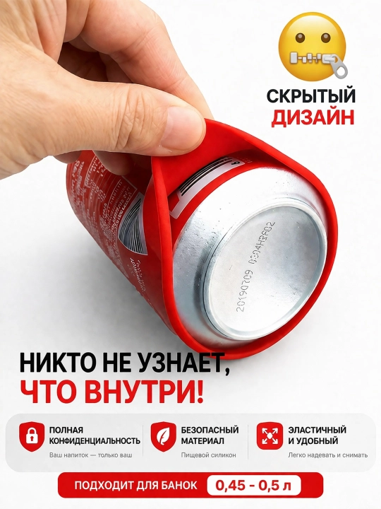 Силиконовый чехол для банки (500 мл) защищает от жары и холода